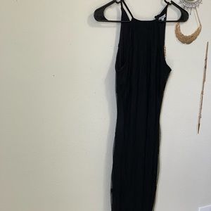 A black lacy curve hugging dress!